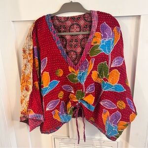 Kantha Bae Reversible handmade butterfly cinched drawstring top